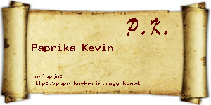 Paprika Kevin névjegykártya