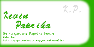 kevin paprika business card